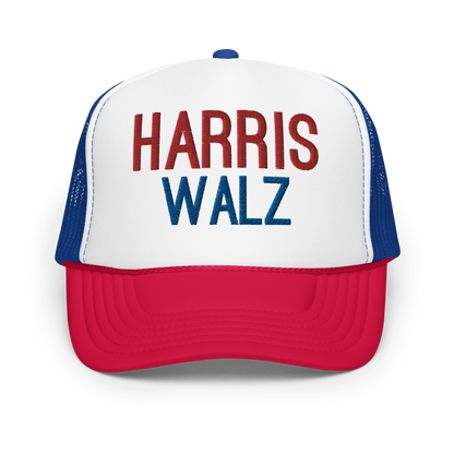 Harris Walz Blue & Red Trucker Hat