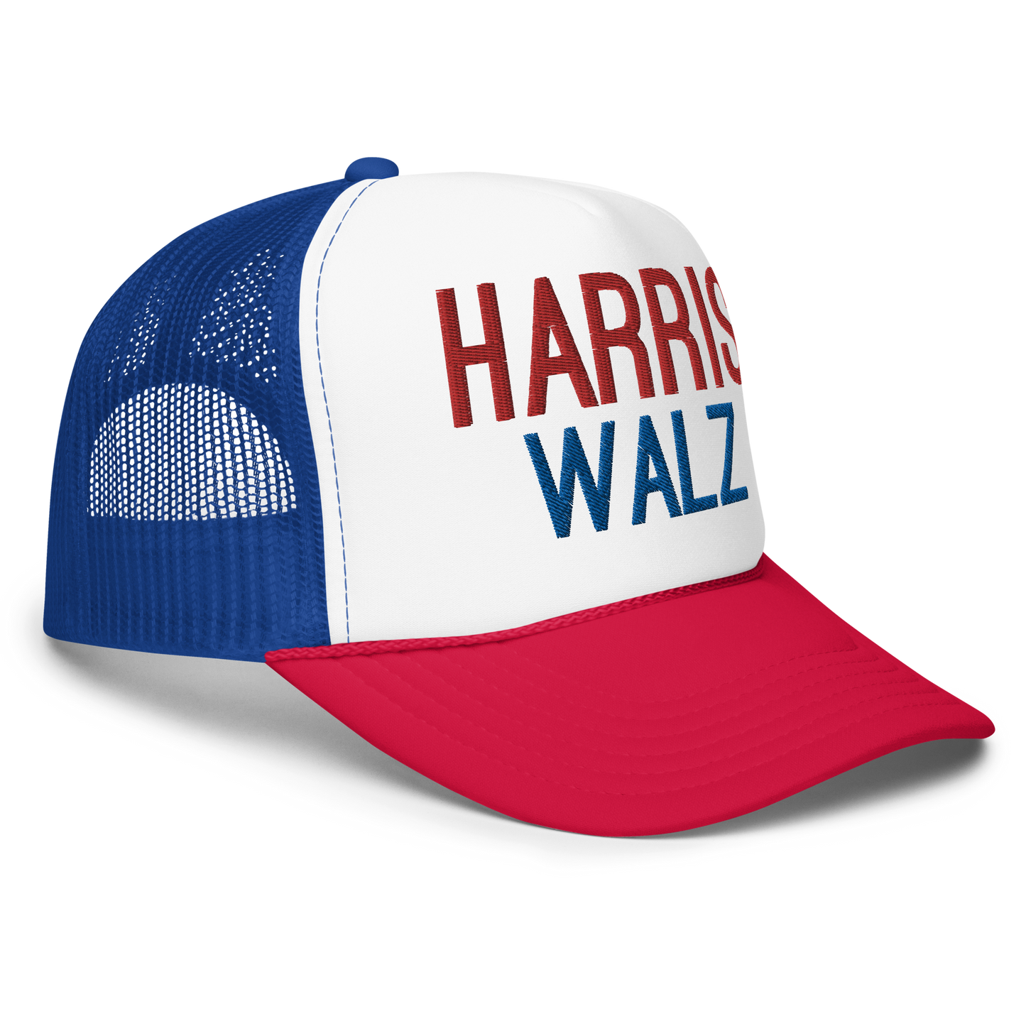 Harris Walz Blue & Red Trucker Hat