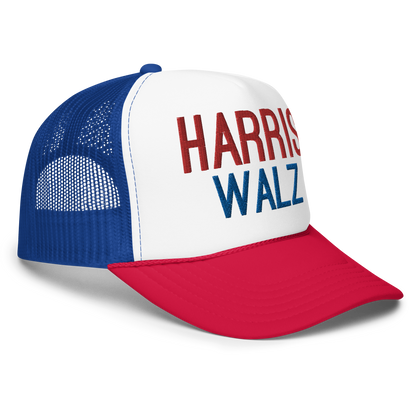 Harris Walz Blue & Red Trucker Hat